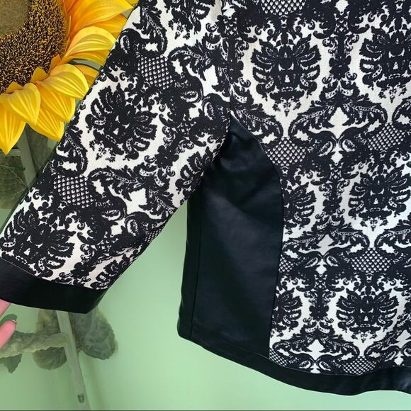 Luii Faux Leather Edgy Zipper Moto Asymmetrical Jacket Blazer Small - Picture 10 of 15